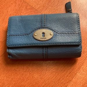 Vintage Blue leather Fossil wallet